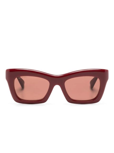 Gucci Eyewear rectangle-frame sunglasses - Red - zdjęcie produktu nr 1