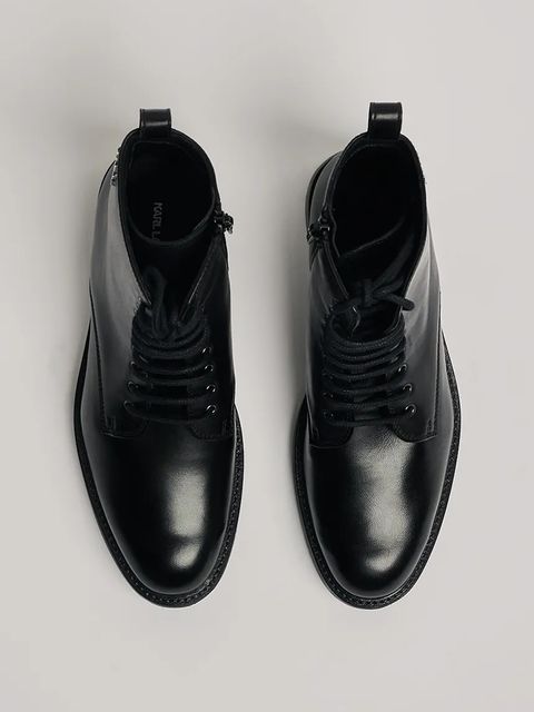 Karl Lagerfeld botki BLAKE damskie kolor czarny na płaskim obcasie KL41454