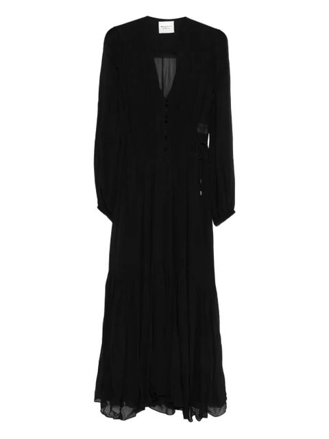 MARANT ÉTOILE Briane pleated midi dress - Black - zdjęcie produktu nr 1