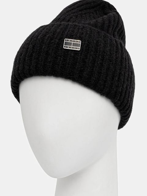 Tommy Jeans czapka z dodatkiem wełny kolor czarny AW0AW17905 - zdjęcie produktu nr 2