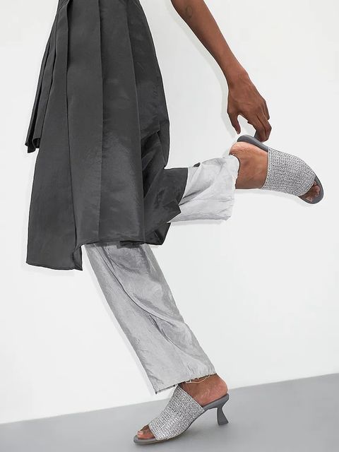 Miista klapki Marilia damskie kolor srebrny na słupku E8_3846