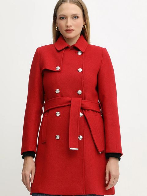 Morgan płaszcz z dodatkiem wełny kolor czerwony GEVA - zdjęcie produktu nr 1