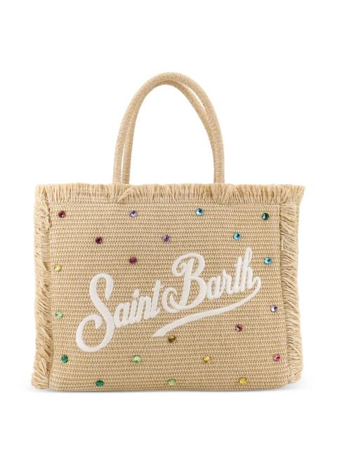 MC2 Saint Barth crystal-embellished frayed tote bag - Neutrals - zdjęcie produktu nr 1