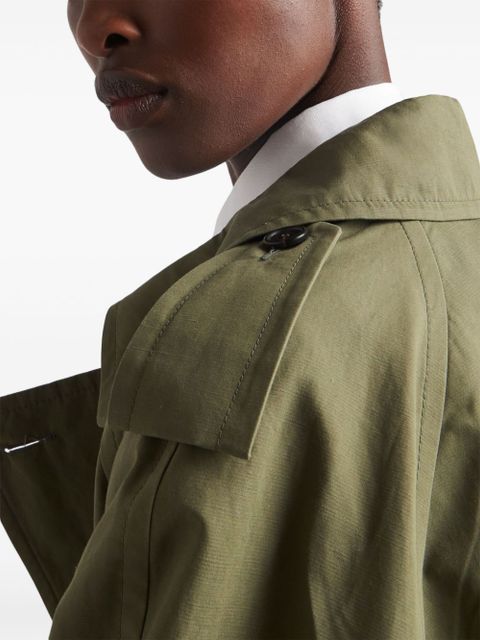 Prada double-breasted belted trench coat - Green