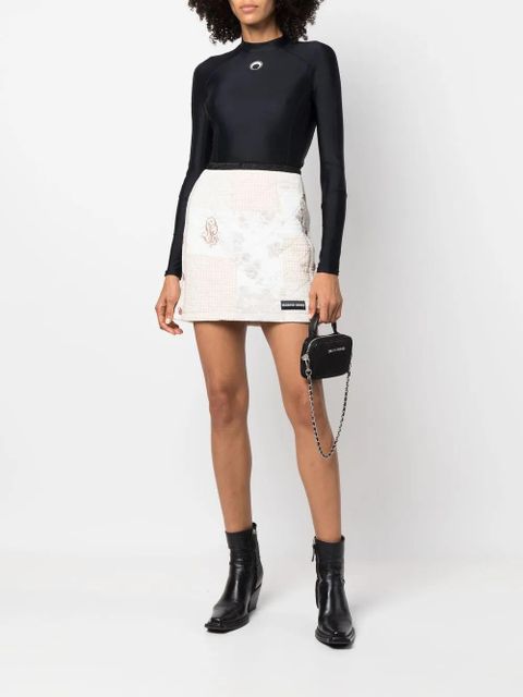 Marine Serre boutis mini skirt - Neutrals
