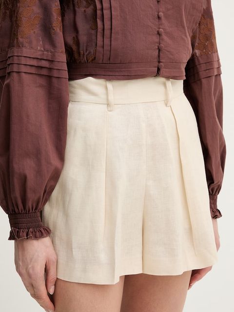 Silvian Heach szorty eleganckie damskie lniane POSANE - zdjęcie produktu nr 2