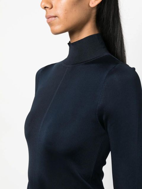 Saint Laurent knit long-sleeve maxi dress - Blue