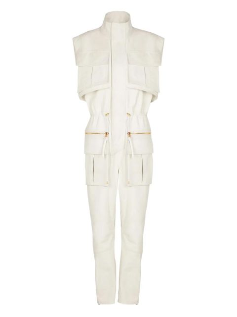 Balmain sleeveless pocket jumpsuit - White - zdjęcie produktu nr 1