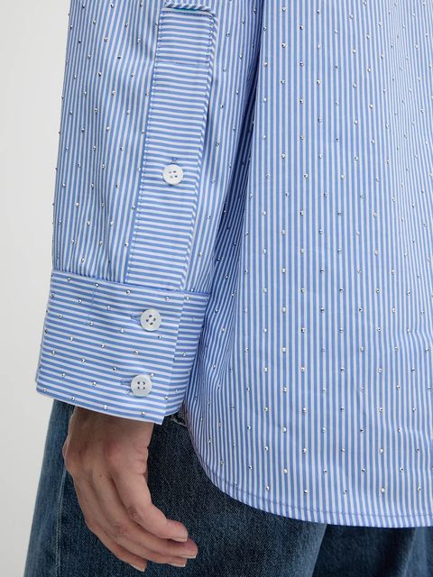 MUNTHE koszula RALLIMA damska kolor niebieski regular z kołnierzykiem klasycznym 254100925423