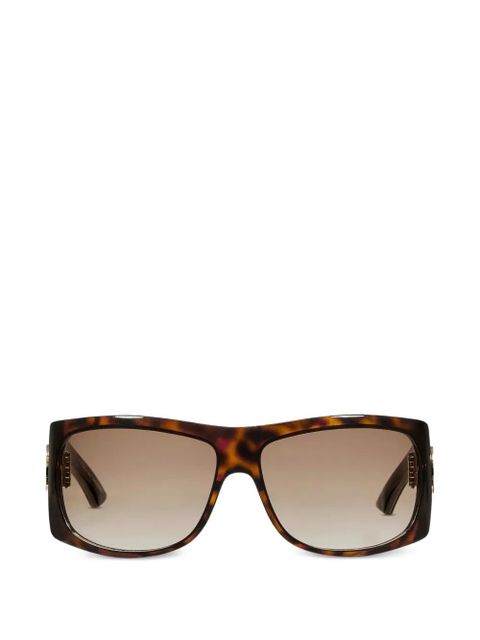Gucci Eyewear logo-plaque sunglasses - Brown - zdjęcie produktu nr 1