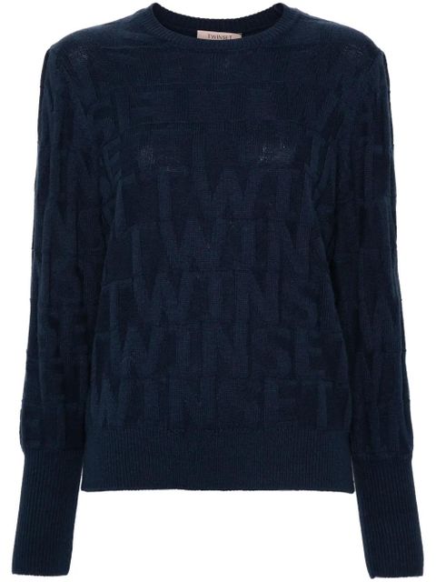 TWINSET jacquard-logo sweater - Blue - zdjęcie produktu nr 1