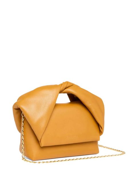 JW Anderson small Twister leather tote bag - Brown
