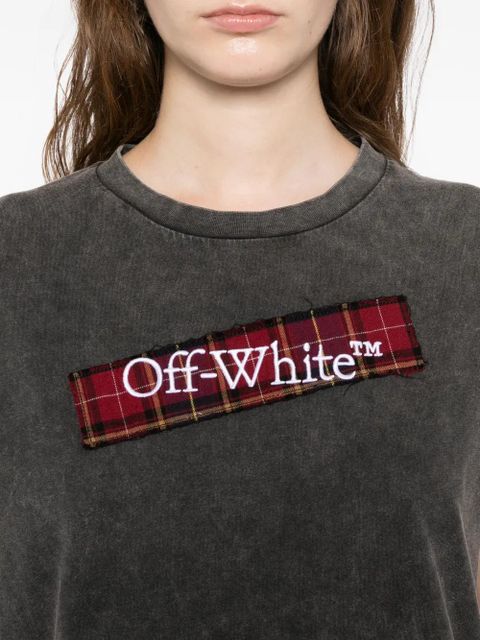 Off-White logo patched bookish T-shirt - Grey
