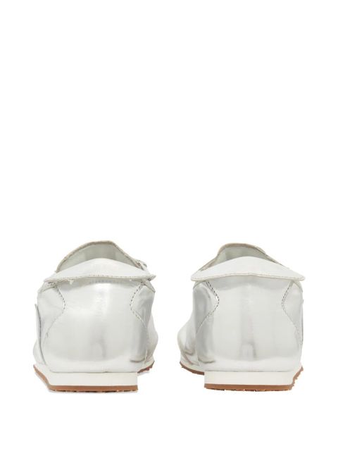 Marine Serre MS Astra metallic-effect leather sneakers - Grey - zdjęcie produktu nr 2