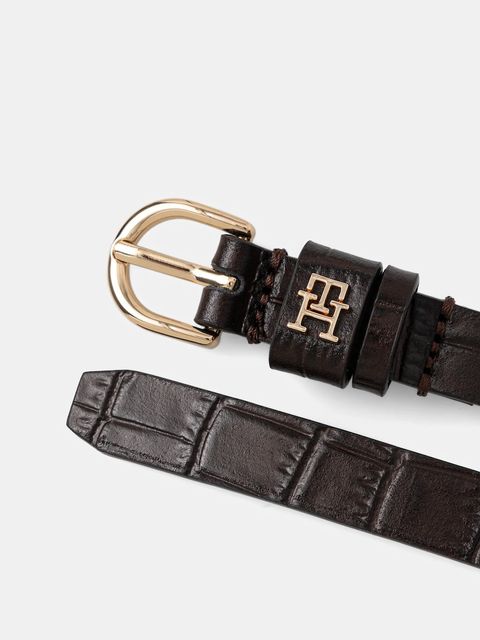 Tommy Hilfiger pasek skórzany damski kolor brązowy AW0AW17758 - zdjęcie produktu nr 2