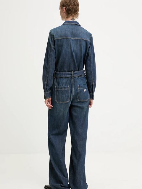 Guess Jeans kombinezon jeansowy kolor niebieski z kołnierzykiemm W5BD97 D0026 - zdjęcie produktu nr 2