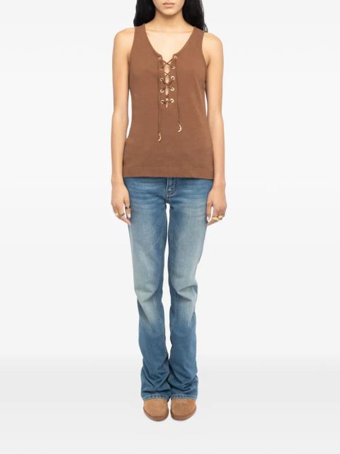 Zadig&Voltaire eyelet ana lin lave top - Brown - zdjęcie produktu nr 2