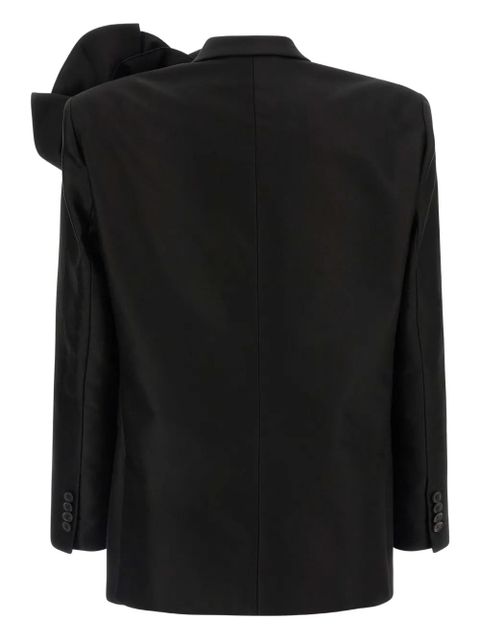 Magda Butrym flower-appliqué single-breasted blazer - Black