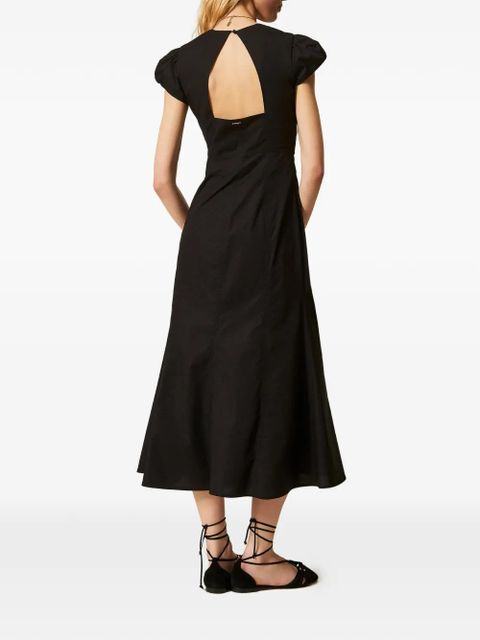 TWINSET V-neck open-back midi dress - Black