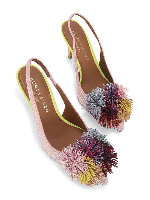 Kurt Geiger London sztyblety zamszowe Pom Pom Sling kolor różowy 5385999209 - zdjęcie produktu nr 2