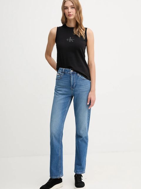 Calvin Klein Jeans top bawełniany kolor czarny LV047C852G - zdjęcie produktu nr 2