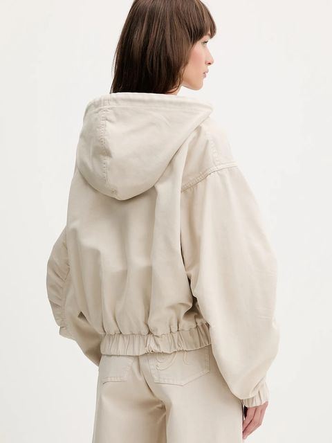 Rotate kurtka bawełniana kolor beżowy przejściowa oversize 1142831763