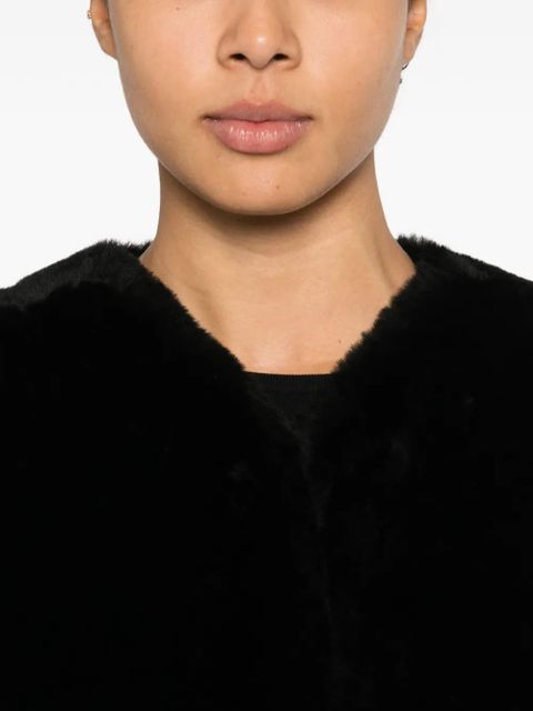 TOTEME midi shearling coat - Black