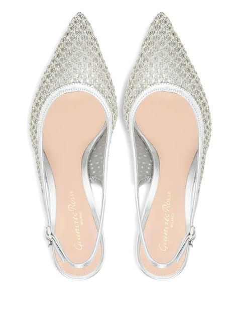 Gianvito Rossi Nikki pointed sling-back heeled pumps - Grey