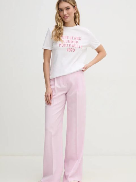 Pepe Jeans t-shirt bawełniany RUBY damski kolor biały PL506027
