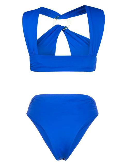 The Attico twist-detailing bikini set - Blue
