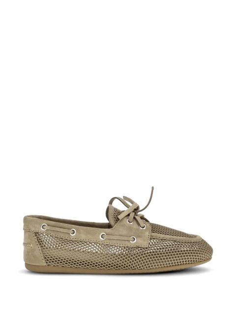 Miu Miu mesh and suede boat shoes - Neutrals - zdjęcie produktu nr 1