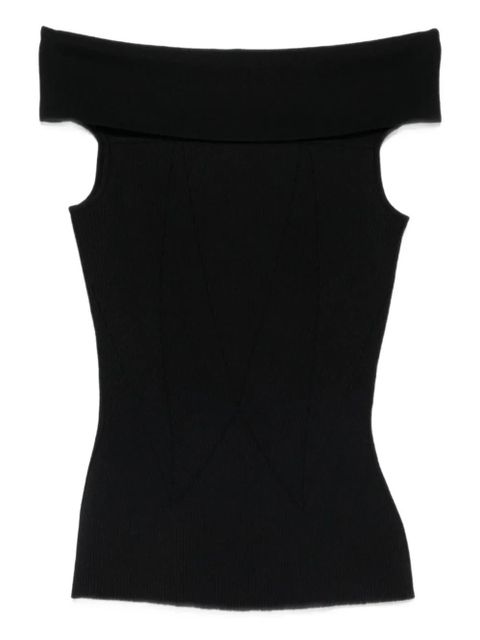 Givenchy off-shoulder ribbed top - Black - zdjęcie produktu nr 1