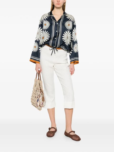 SANDRO floral-print silk shirt - Blue - zdjęcie produktu nr 2