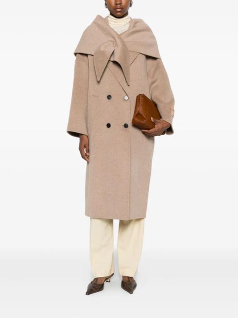 SOLOTRE double-breasted shawl-collar coat - Brown