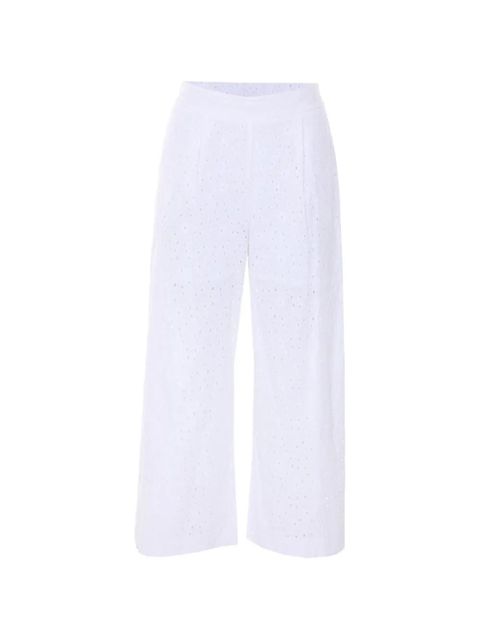 TWINSET floral-embroidered wide-leg trousers - White - zdjęcie produktu nr 1