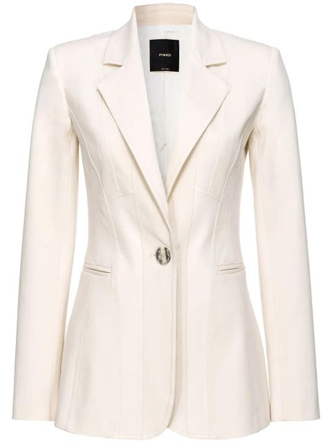 PINKO single-breasted cotton blazer - White - zdjęcie produktu nr 1