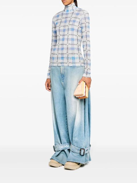 JW Anderson logo check-print top - Blue - zdjęcie produktu nr 2