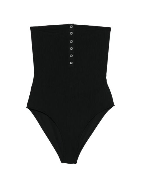 TOTEME ribbed strapless swimsuit - Black - zdjęcie produktu nr 1