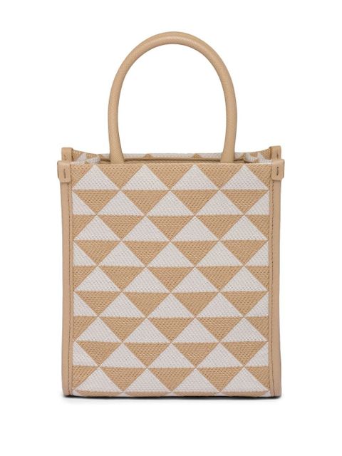 Prada Symbole embroidered mini bag - Neutrals