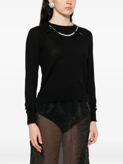 Simone Rocha pearl-embellished sweater - Black