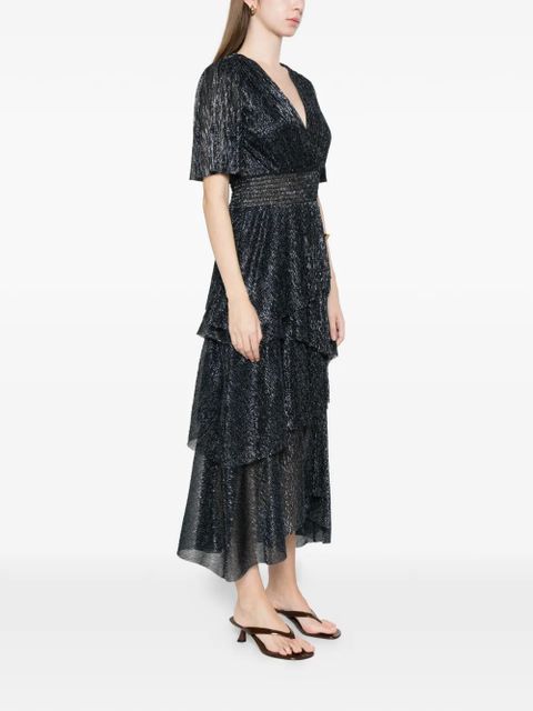 Maje V-neck midi dress - Blue