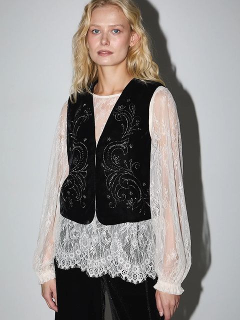 Medicine kamizelka damska kolor czarny jednorzędowa - zdjęcie produktu nr 1