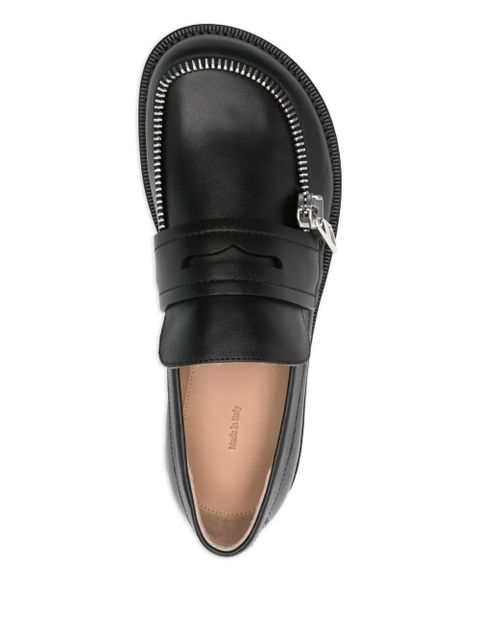 JW Anderson zip-detail penny loafers - Black