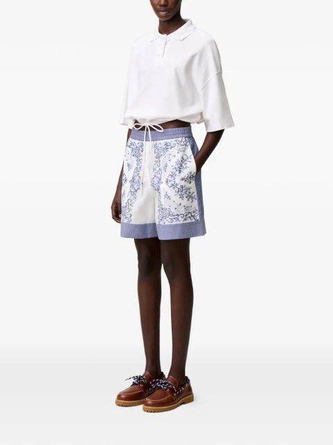 Claudie Pierlot striped-waistband patterned shorts - White