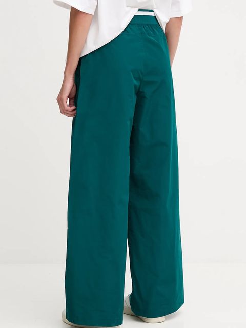 Calvin Klein Jeans spodnie damskie kolor zielony szerokie high waist LV044D609G