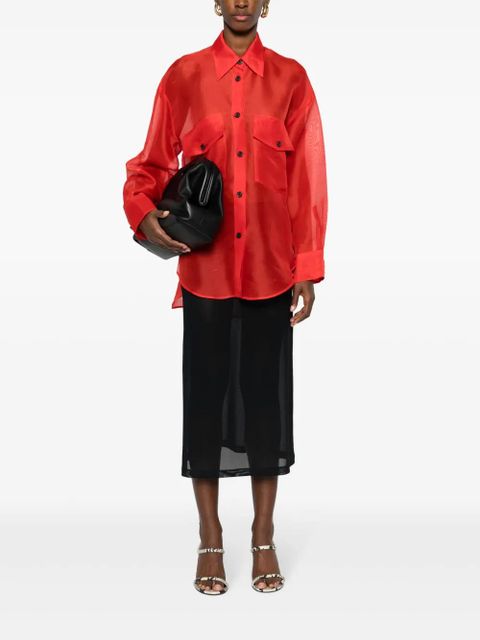 KHAITE Mahmet silk shirt - Red - zdjęcie produktu nr 2