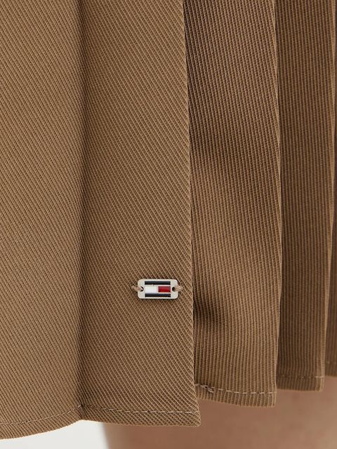 Tommy Hilfiger spódnica kolor brązowy midi rozkloszowana WW0WW48538