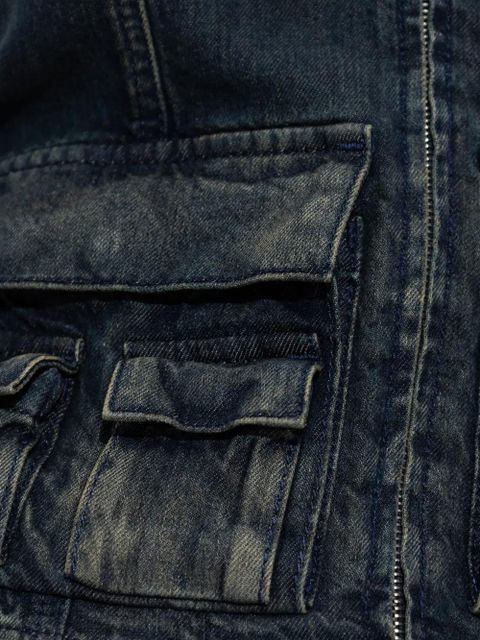 Diesel De-Mellis-S zip-front flap-pocket top - Black