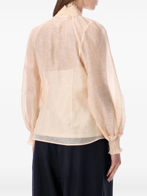 ZIMMERMANN Rebellion lace-collar shirt - Neutrals