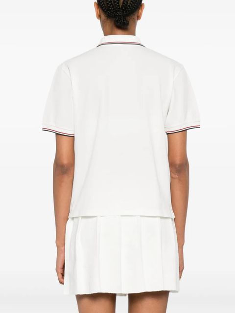 Miu Miu logo-embroidered polo shirt - White